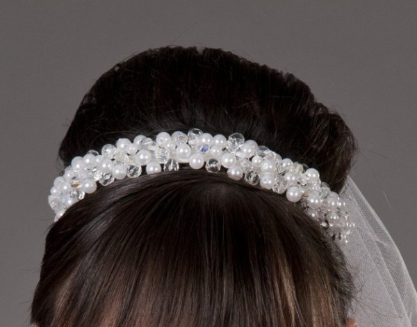 Diadem mit Perlen/ Perlenranke