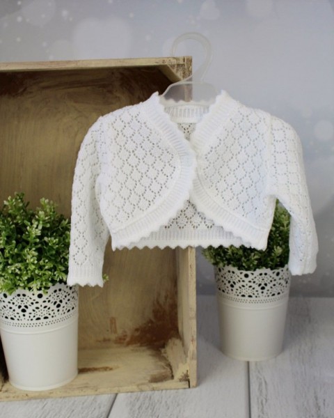 Strickjacke Häkelbolero weiß
